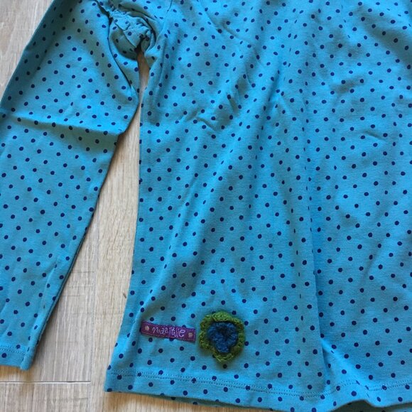 Lot 3 pc Naartjie Blue Polka Dots Top Long Sleeve Shirt Sweatshirt Girls Size 9 - Picture 3 of 11